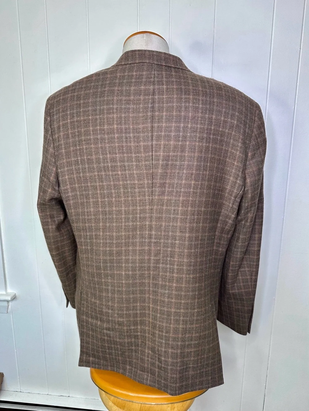 Johnston & Murphy Brown Orange Checkered Blazer Sport Coat